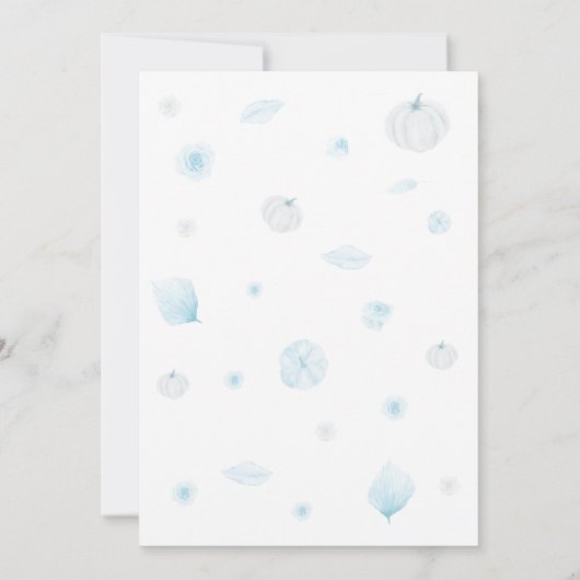 Boho Dusty Blue Pumpkin Baby shower Kaart (Achterkant)