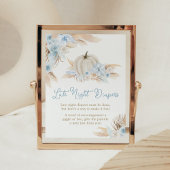 Boho Dusty Blue Pumpkin Late Night Diapers Poster