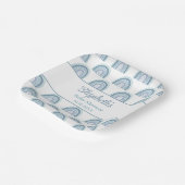 Boho Dusty Blue Rainbow Baby shower Papieren Bordje (Gebogen)