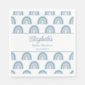 Boho Dusty Blue Rainbow Baby shower servetten (Voorkant)