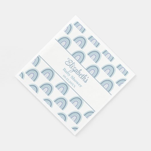 Boho Dusty Blue Rainbow Baby shower servetten (Hoek)