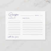 Boho Dusty Blue Recipe for the Bride Floral Informatiekaartje (Achterkant)