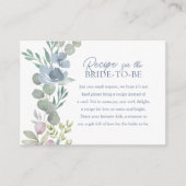 Boho Dusty Blue Recipe for the Bride Floral Informatiekaartje (Voorkant)