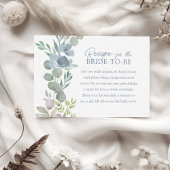 Boho Dusty Blue Recipe for the Bride Floral Informatiekaartje