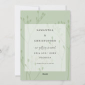 Boho Dusty Blue Save Onze Datum Faux Gold & Foliag Feestdagenkaart (Achterkant)