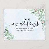 Boho Dusty Blue Simple New Address Moving Aankondigingskaart (Voorkant)