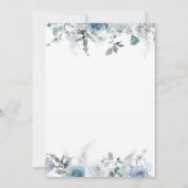 Boho Dusty Blue Slate Pastel Floral Pampas Wedding Kaart (Achterkant)