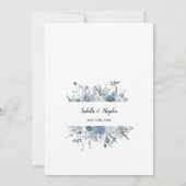 Boho Dusty Blue Slate Pastel Gold Foil Wedding Inv Kaart (Achterkant)
