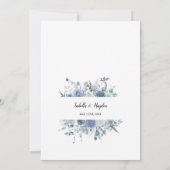 Boho Dusty Blue Slate Pastel Pampas Floral Wedding Kaart (Achterkant)