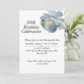 Boho Dusty Blue Waterverf Roos 30e verjaardag Kaart (Staand voorkant)