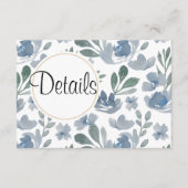 Boho Dusty Blue Wedding Details Informatiekaartje (Voorkant)