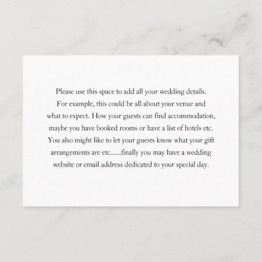 Boho Dusty Blue Wedding Details Informatiekaartje (Achterkant)