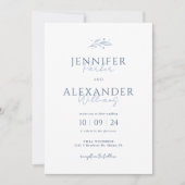 Boho Dusty Blue Wedding Invitation Kaart (Voorkant)