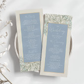Boho Dusty Blue Wedding Program Programmakaart