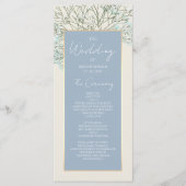 Boho Dusty Blue Wedding Program Programmakaart (Voorkant)