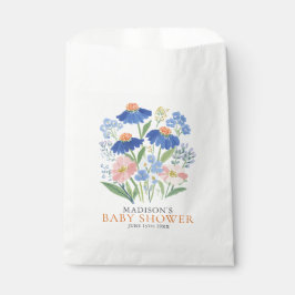 Boho Dusty Blue Wildflower Baby in Bloom Bedankzakje