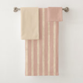Boho Dusty Blush Pink and Cream Stripes Bad Handdoek (Insitu)