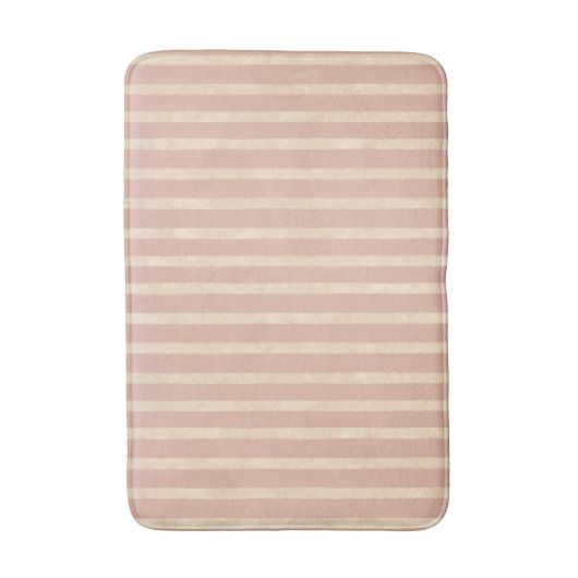 Boho Dusty Blush Pink and Cream Stripes Badmat (Voorkant Verticaal)