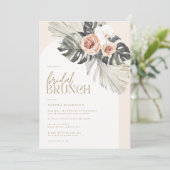 Boho Dusty Floral Bridal Brunch Kaart (Staand voorkant)