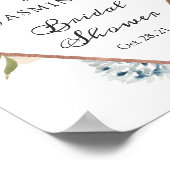 Boho Dusty Floral Roos Gold Vrijgezellenfeest Sign Poster (Hoek)