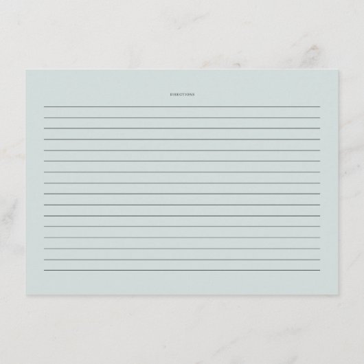 Boho Dusty Green Eucalyptus Leaves Shower Recipe Informatiekaartje (Achterkant)