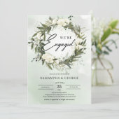 Boho Dusty green Olive witte rozen Kaart (Staand voorkant)