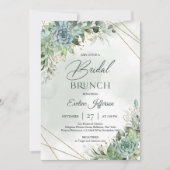 Boho dusty green zuigt goud op Bridal brunch Kaart (Voorkant)