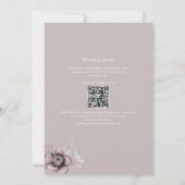 Boho Dusty Mauve QR Code 2 in 1 Weddenschap Kaart (Achterkant)