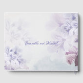 Boho dusty paars blauw veeflantaarnbruiloft gastenboek (Achterkant)