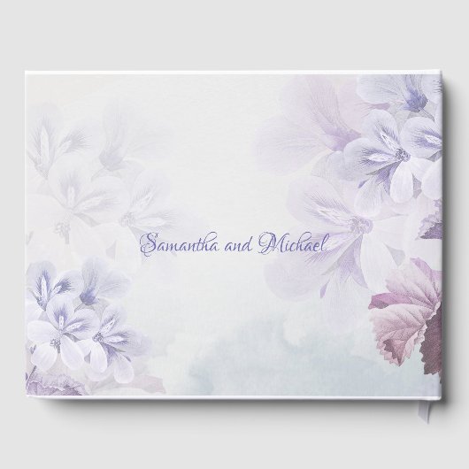 Boho dusty paars blauw veeflantaarnbruiloft gastenboek (Achterkant)