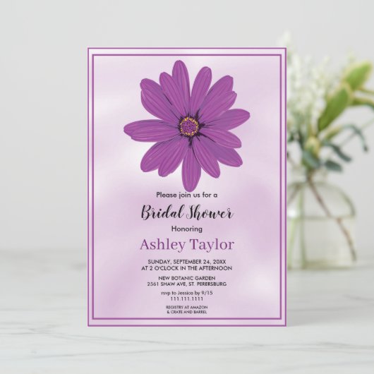 Boho dusty paars greenery floral Vrijgezellenfeest Kaart (Staand voorkant)