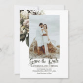 Boho Dusty Pink Floral Bouquet Save The Date (Voorkant)