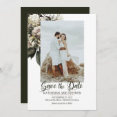 Boho Dusty Pink Floral Bouquet Save The Date (Voorkant / Achterkant)