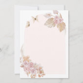 Boho Dusty Pink Floral Vrijgezellenfeest Brunch Kaart (Achterkant)