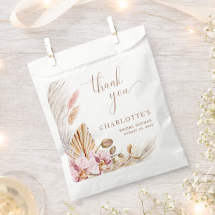 Boho Dusty Pink Gold Pampas Grass VRIJGEZELLENFE Bedankzakje