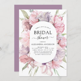 Boho Dusty Pink Paarse Bridal Shower Kaart