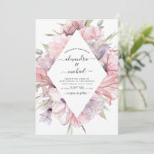 Boho Dusty Pink Paarse Wedding Uitnodiging (Staand voorkant)