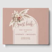 Boho Dusty Pink Pampas Floral Wedding Arch Wedding Gastenboek (Voorkant)