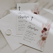 Boho Dusty roos Bloemdoop Kaart