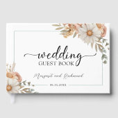 Boho Dusty Roos Bloemen bruiloft gastenboek (Voorkant)