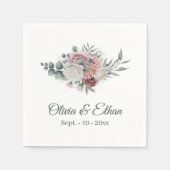 Boho Dusty Roos Bloemenboeket Servet (Voorkant)