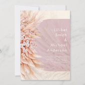 BOHO Dusty Roos Coral PAMPAS GRASS Weddenschap Kaart (Voorkant)