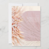 BOHO Dusty Roos Coral PAMPAS GRASS Weddenschap Kaart (Achterkant)