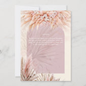BOHO Dusty Roos Coral PAMPAS GRASS Weddenschap Kaart (Achterkant)