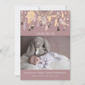Boho Dusty Roos Dream Catcher Foto Birth Announce Aankondiging (Voorkant)