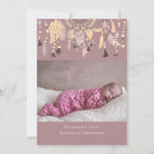 Boho Dusty Roos Dream Catcher Foto Birth Announce Aankondiging (Achterkant)