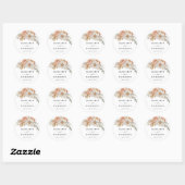 Boho Dusty Roos Floral Wedding Ronde Sticker (Vel)