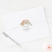 Boho Dusty Roos Floral Wedding Ronde Sticker (Envelop)