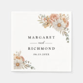 Boho Dusty Roos Floral Wedding Servet (Voorkant)
