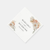 Boho Dusty Roos Floral Wedding Servet (Hoek)